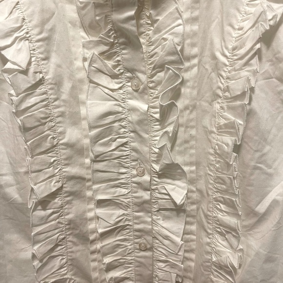 White ruffle blouse. - Picture 6 of 7
